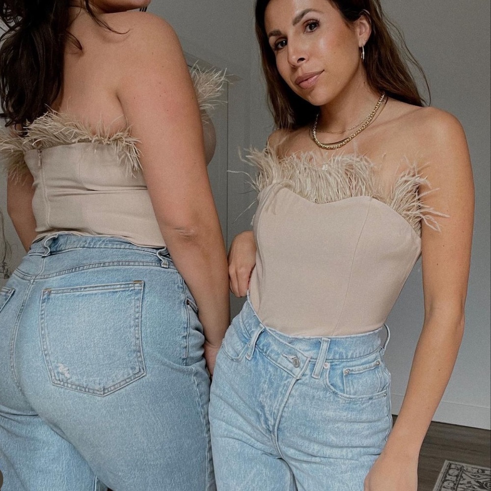 LPA feather corset top